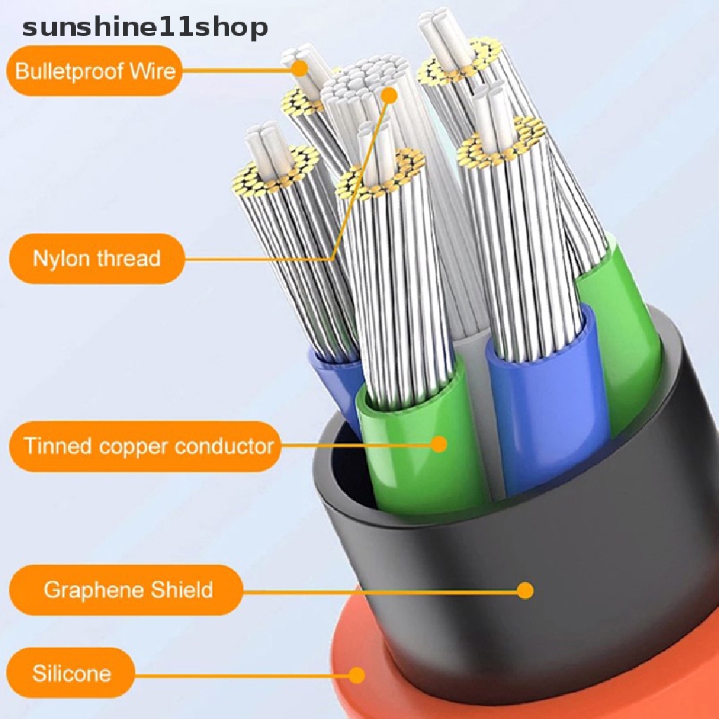 Sho 120W 6A Super Fast Charge Type-C Liquid Silicone Cable Quick Charge Kabel USB Untuk Xiaomi Huawei Samsung Pixel USB Bold Data Line N