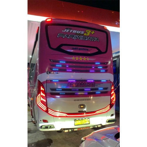 tail lamp bagasi bus,lampu bagasi bus animasi, running text bagasi bus