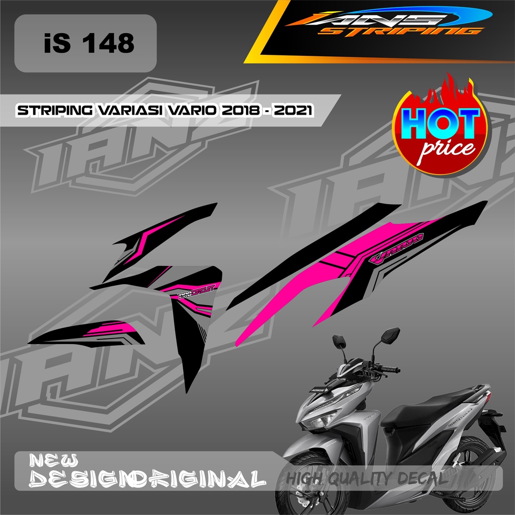 STIKER STRIPING VARIO TECHNO 11 MOTIF GRAFIK SIMPEL  BAHAN BERKUALITAS SUDAH MENGGUNAKAN LAMINASI ANTIGORES  / DECAL KERETA VARIO IS148