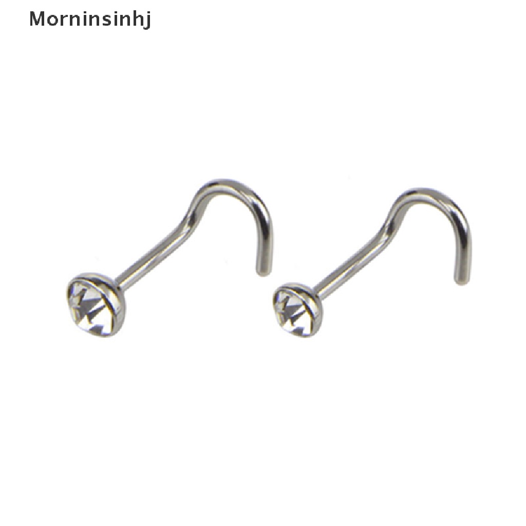 Mornin 21Pcs/Set Cincin Hoop Hidung Kristal Tulang Bar Pin Tulang Rawan Studs Perhiasan id