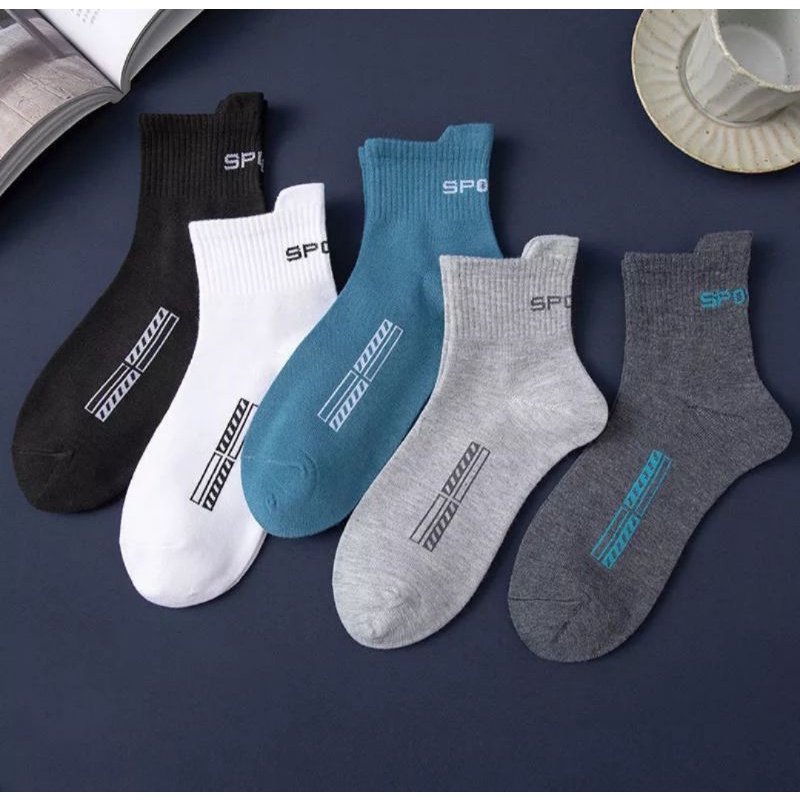 sport socks pendek 3/4 kuping kaos kaki olahraga pria wanita unisex