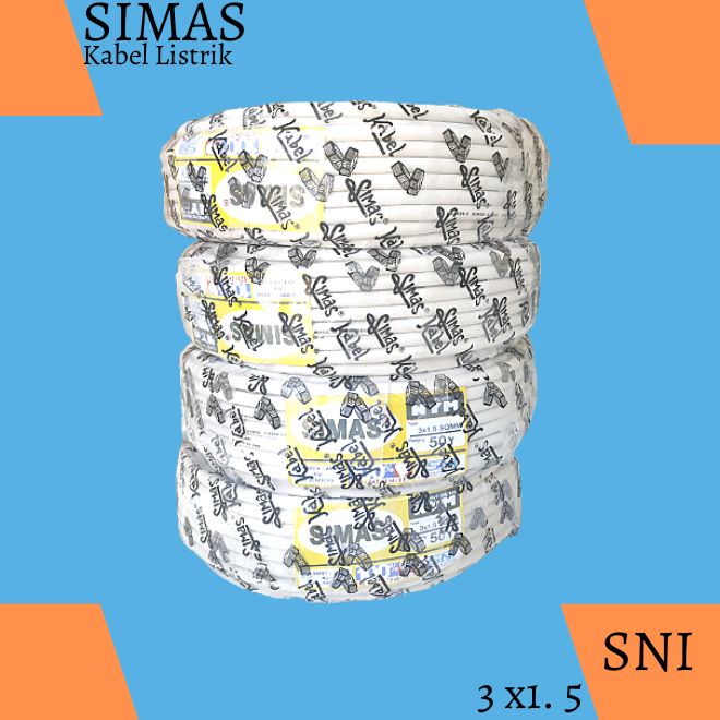 KABEL NYM SIMAS 3X1.5 KABEL SNI MERK SIMAS 3X1,5, per 1 meter