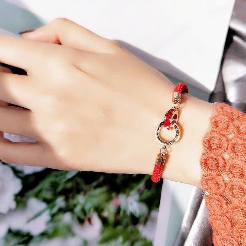 Gelang Tali Warna Merah Gaya Korea Untuk Pria Dan Wanita