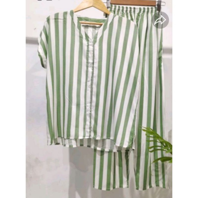 JIEHAN SALUR ON SET//STELAN V NECK SALUR WANITA KEKINIAN