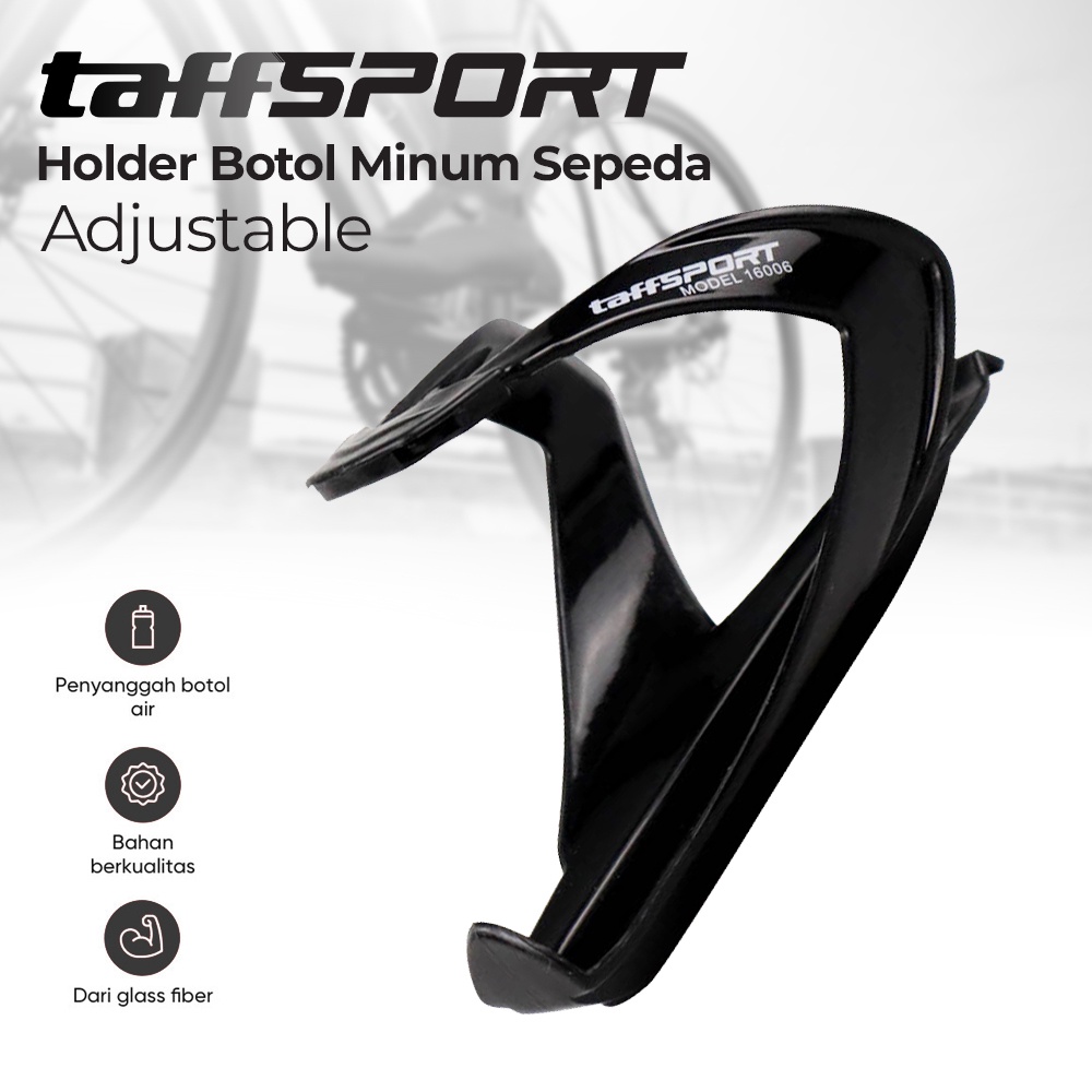 TaffSPORT Holder Botol Minum Sepeda Adjustable MTB  - Black