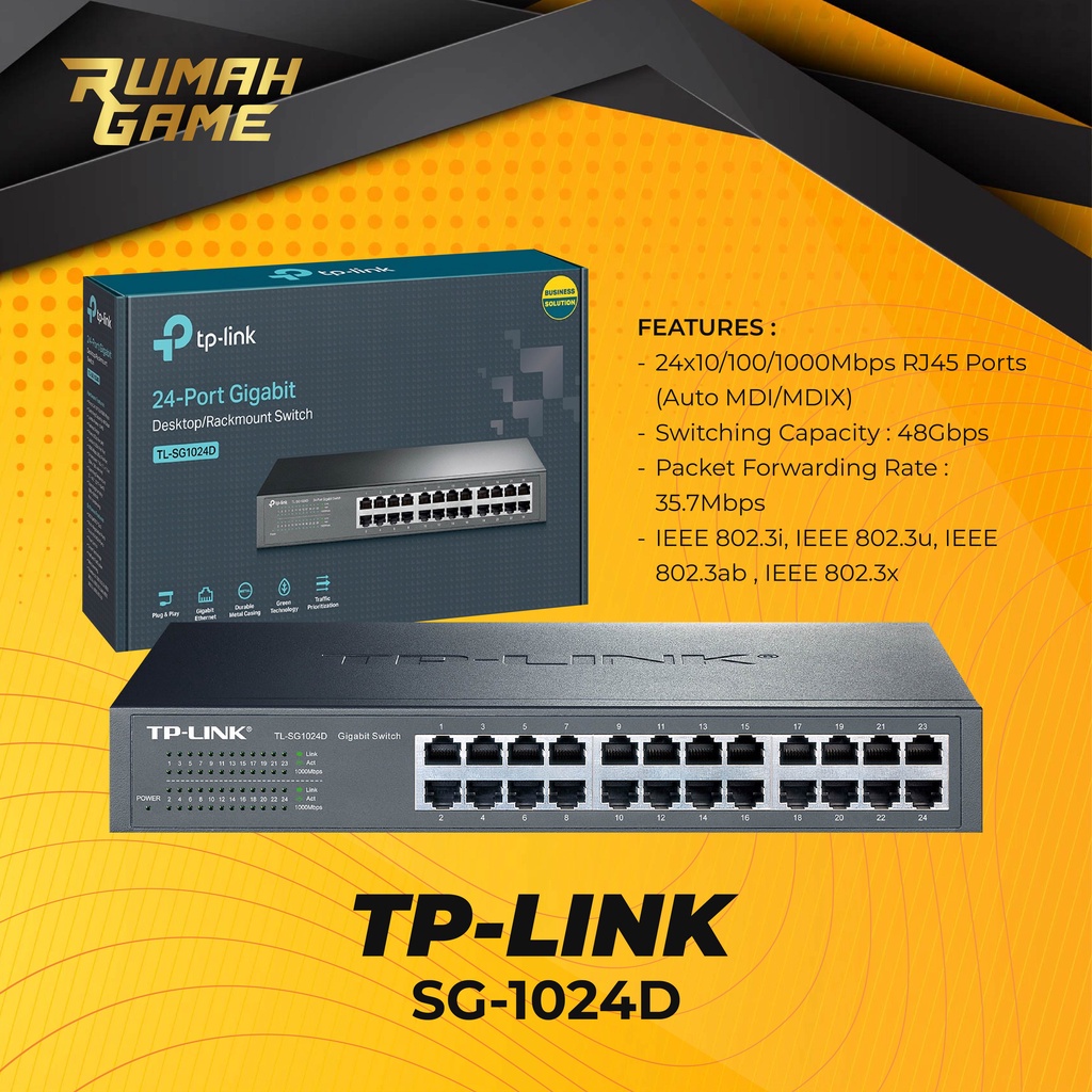 TP-Link Switch HUB Lan 24-Port Gigabit - TL-SG1024D TP - LInK