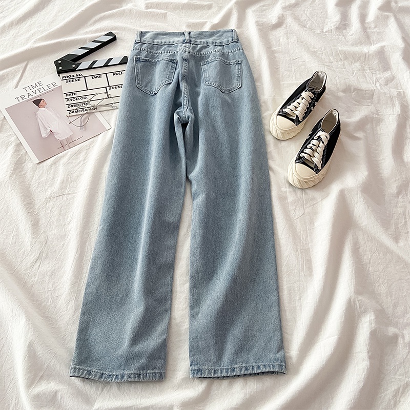 Korea Boyfriend Highwaist Loose Kasual Jeans Wanita Impor (realpict)