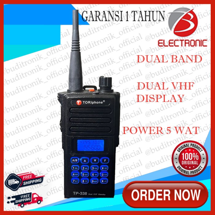 Terlaris Talkie Ht Tori Tp-338 Dual Vhf + Fm Radio / Toriphone Original