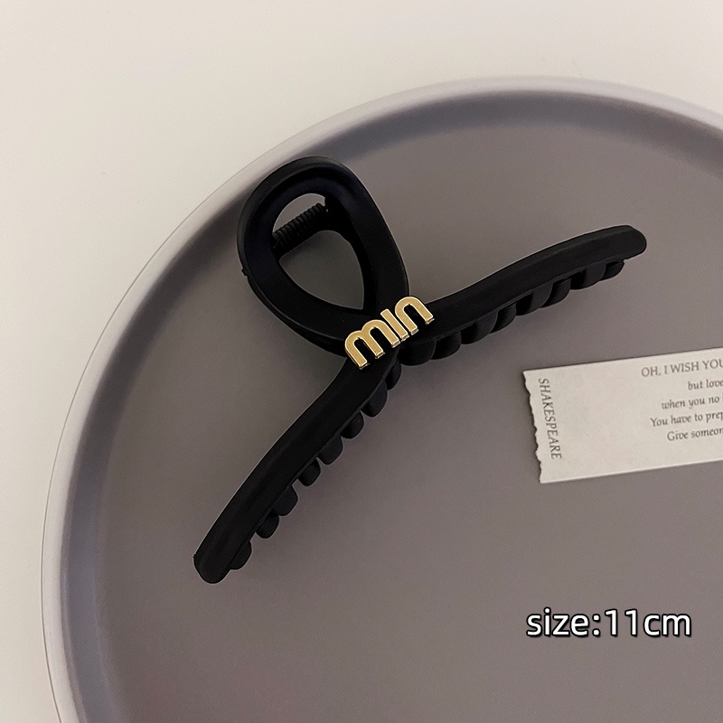 Klip Rambut Besar Hitam Sederhana Perempuan Kepala Belakang Plat hair grip volume Rambut multi -shark Klip Hiasan Kepala