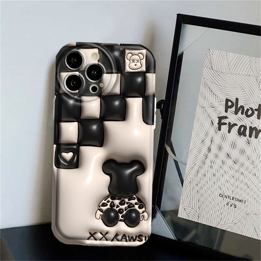 Soft Case OPPO A57 A17 A16 A16K A15 A15S A5S A12 A3S A12E A92 A52 F1S A53 A33 A31 A9 A5 A54 F9 C1 Kotak-Kotak Kaws Wave Edge TPU Phone Cover