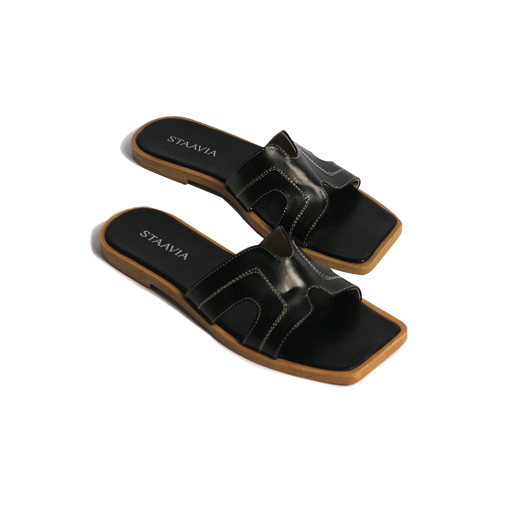 Sandal Flat Wanita Model H Sendal Slop Wanita Terbaru Sandal Slide - Mesha