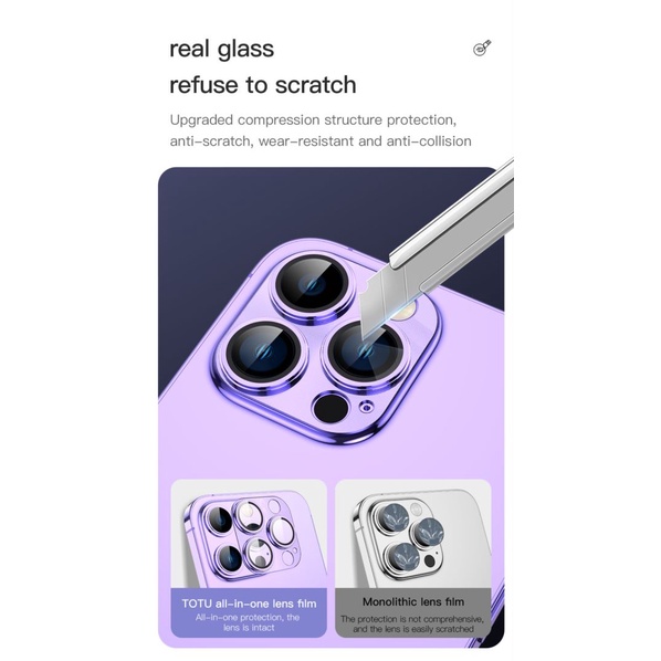 Pelindung Kamera iPhone 14/14 Plus TOTU Tempered Glass Camera Full Protector