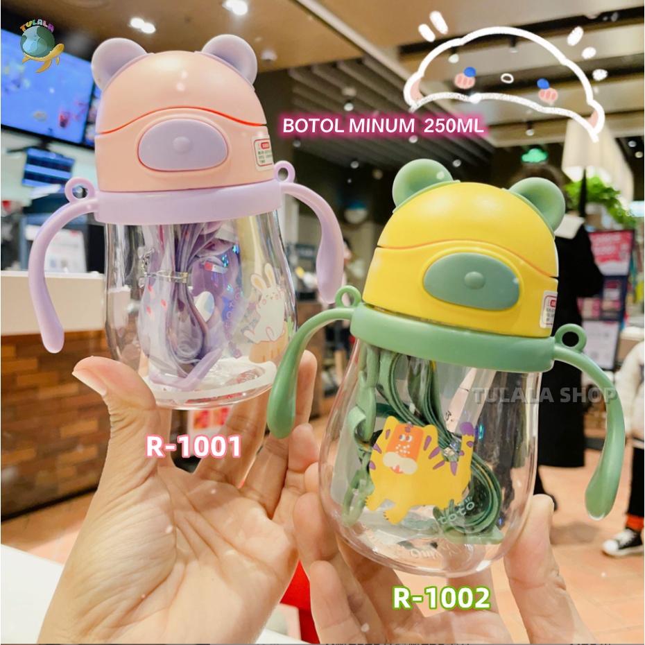 [TULALA SHOP]BOTOL JERAMI ANAK/Botol Kartun /Botol Minum Anak / Botol Minum Bayi Sedotan Lucu Anak / Karakter Rabbit Bear Tutup Clip / Import / Botol Minum Bayi Gelas Anak Balita Training Cup Baby Viral