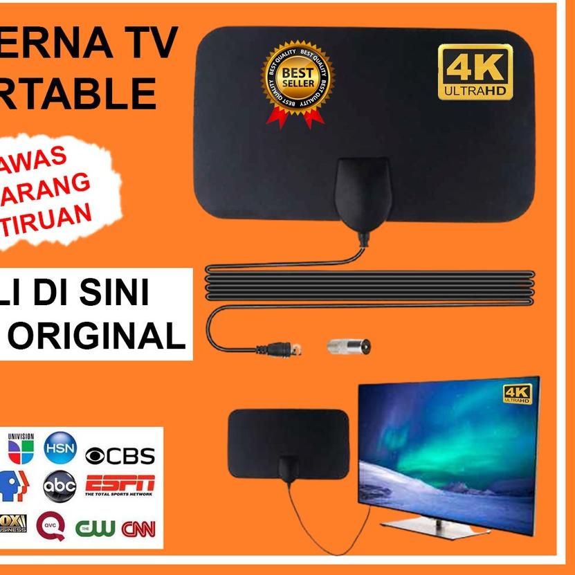 ➮ Antena TV Digital Indoor Led Dalam Ruangan Rumah Portable Antenna Penguat Sinyal TV B81 ✧