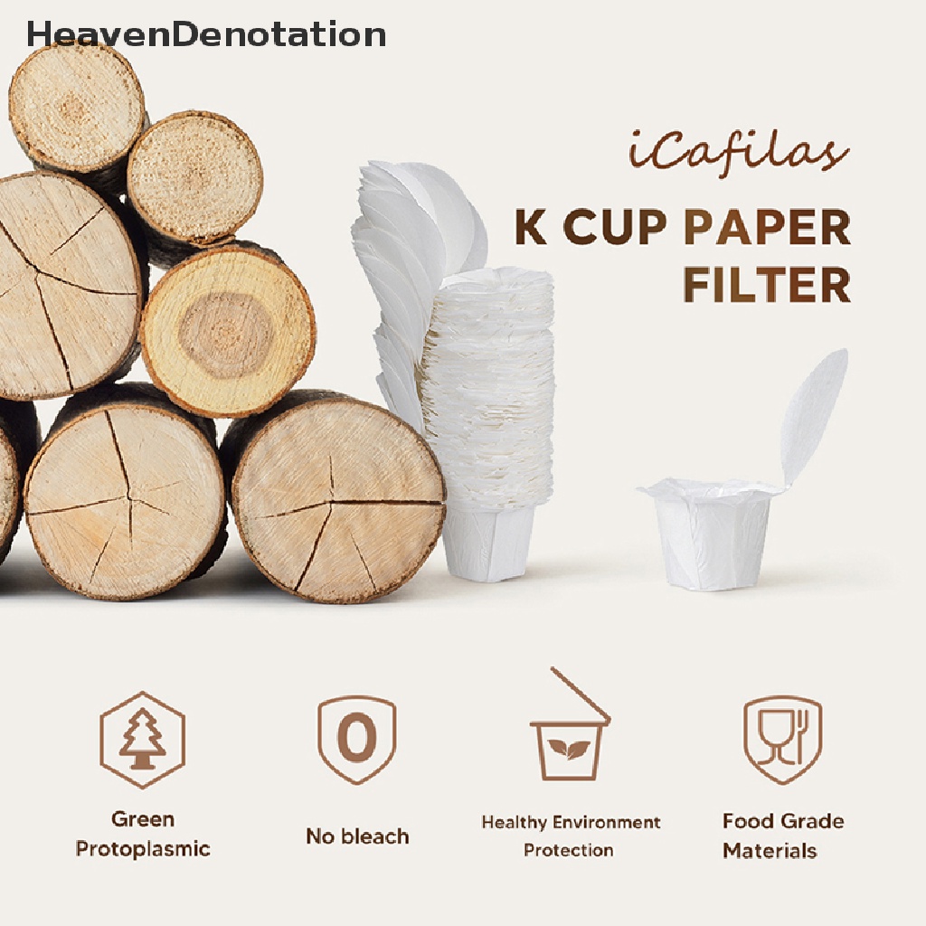 [HeavenDenotation] 50pcs Filter Kopi Portable Kertas Isi Ulang Coffee Maker Filters Dengan Penutup HDV