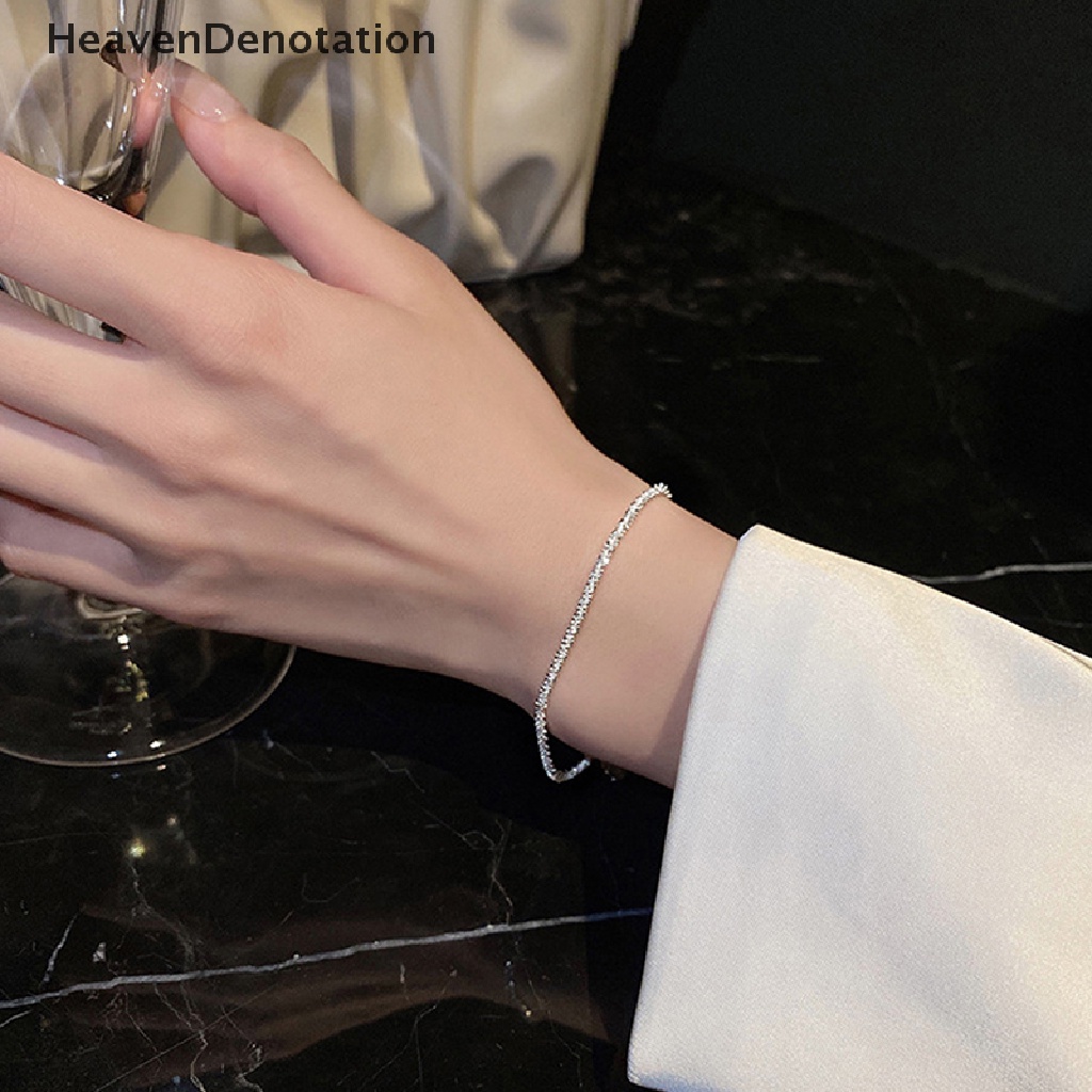 [HeavenDenotation] 1/2pcs Mode Baru Warna Perak Berkilau Gelang Indah Sederhana Wanita Adjustable Gelang Bangle Halus Fashion Perhiasan Aksesoris HDV