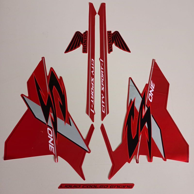 Striping sticker lis body honda cs1 cs one 2007 2008 2009 2010 merah
