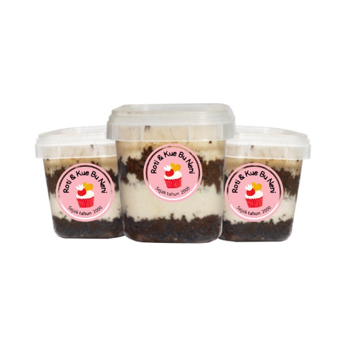 

stiker custom logo kue rumahan transparan