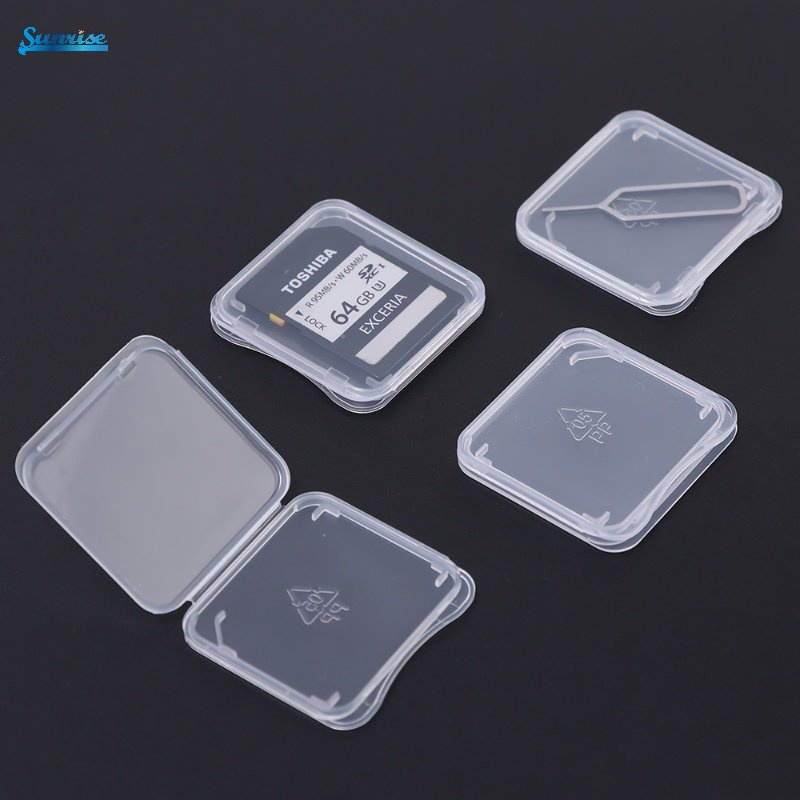 1pc Kartu Micro SD Bening Plastik Case Portable Transparan SDHC Memory Cards Kotak Penyimpanan Perlindungan Holder