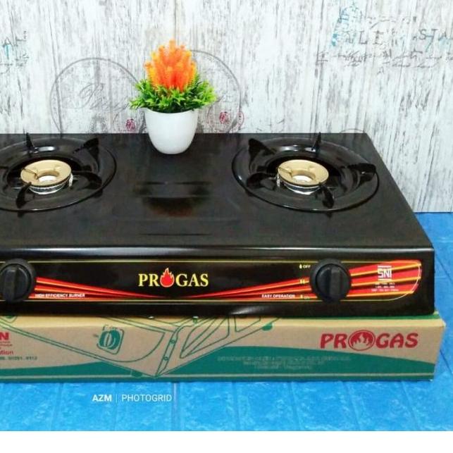 ☪ Kompor Teflon / Kompor 2 tungku PROGAS bukan RINNAI QUANTUM ☄