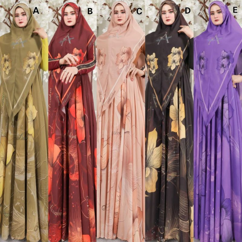 gamis aeira syari printing azzahra syari
