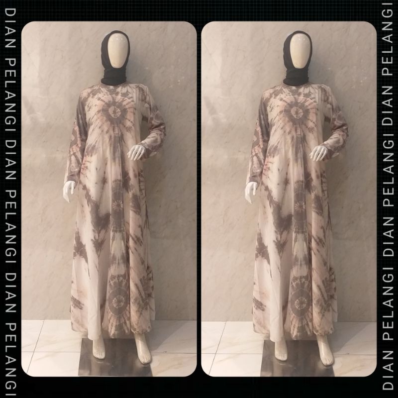 DIAN PELANGI UMBRELLA DRESS LENGAN CERUTI JUMPUTAN - M