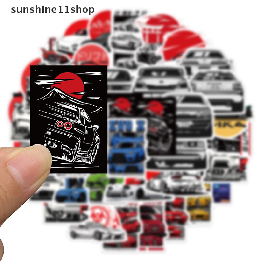 Sho 50pcs JDM Retrofit Racing Mobil Graffiti Stiker Skateboard Ponsel Laptop Helm Sepeda Bagasi Mobil Waterproof Sticker Decal N