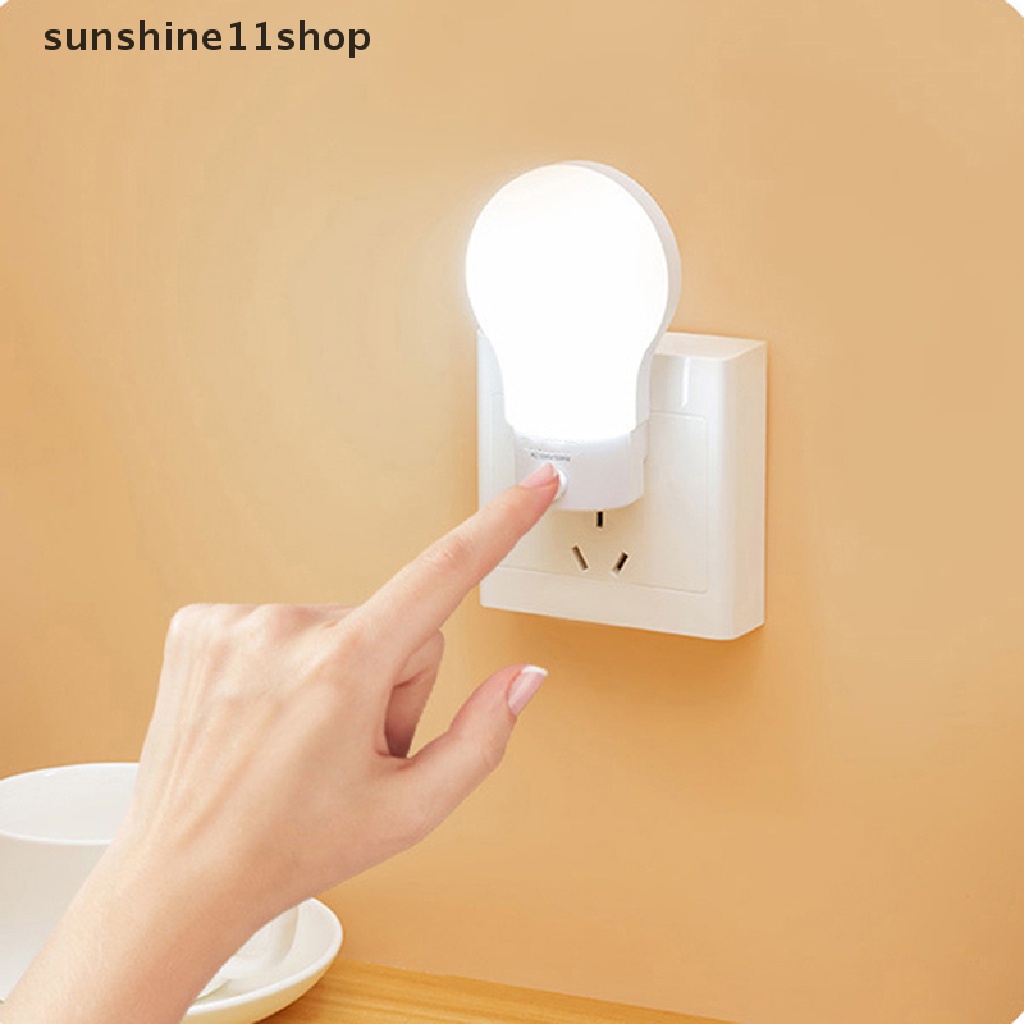 Sho Lampu Malam LED EU/US Plug-in Switch Lamp Nightlight Lampu Samping Tempat Tidur Hemat Energi N