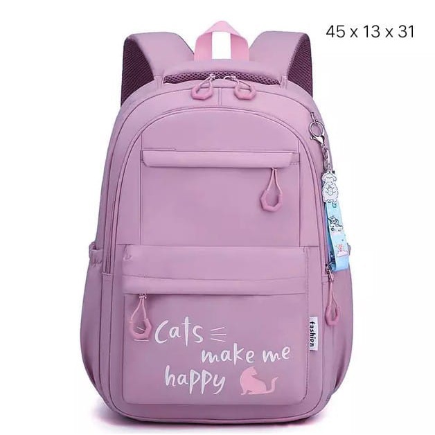 TAS RANSEL ANAK CATS MAKE ME HAPPY / TAS RANSEL ANAK TERBARU 2023 / TAS RANSEL ANAK KARAKTER / TAS RANSEL ANAK PEREMPUAN / TAS RANSEL ANAK SEKOLAH SD SMP SMA / TAS ANAK PEREMPUAN LUCU / TAS RANSEL ANAK CEWEK MURAH