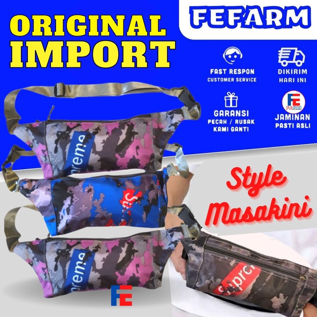 WAISTBAG HANDBAG TAS LEVEL URBAN PACK PRIA WANITA 3 SEKAT FASHION SELEMPANG PINGGANG DISTRO KOREA MURAH FEFARM