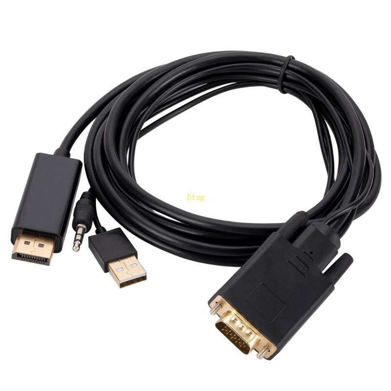 Adaptor Kabel Converter btsg VGA to DisplayPort (DP) Tahan Lama1080P Resolusi 60Hz