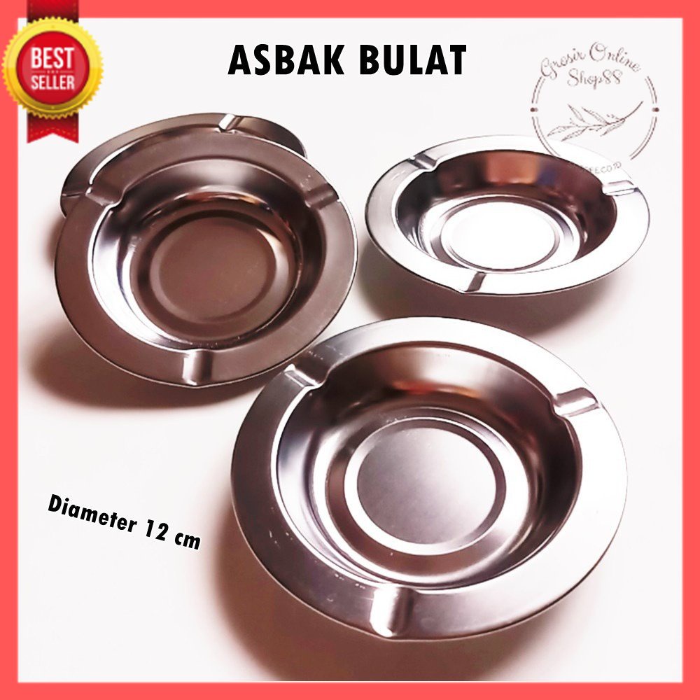 GOS -A109- Asbak Rokok Stainless Steel - Asbak Bulat