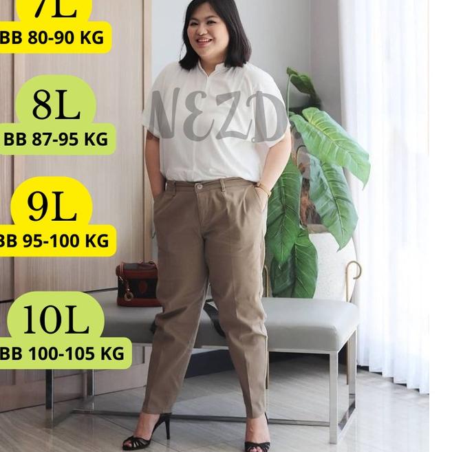 Stok terbatas.. JUMBO Pants Premium Celana WANITA Big size//SIZE 7L 8L 9L 10L//CELANA KERJA JUMBO CO