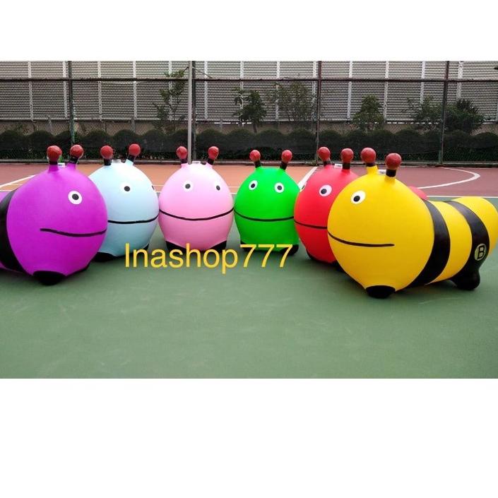 ❁ Animal Jumping Music Karet TEBAL Ulat (Model TERBARU) Ukuran JUMBO / CQJ-01 / (SNI) Mainan Kuda Ku