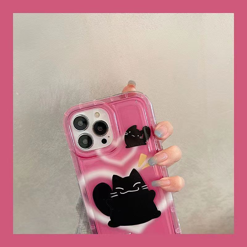 IPHONE Soft Phone Case Kompatibel Untuk Iphone14 13 11 12 Pro XS Max X Xr7 +8 Plus Casing Kucing Lucu TPU Silikon Shockproof Cover