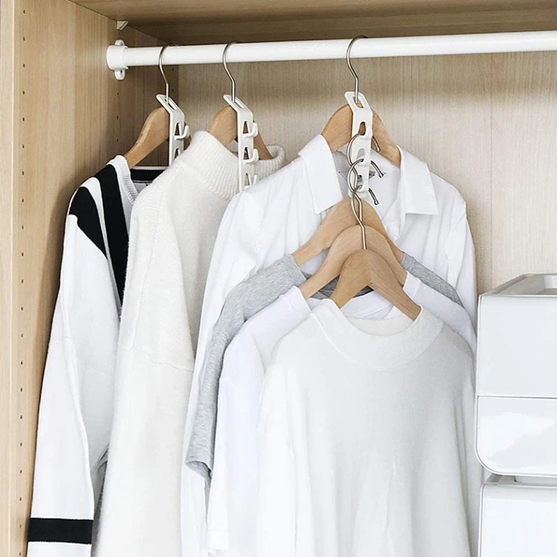 Lemari Multi Fungsi Multi-Layer Rak Baju Lemari Organizer Rak Penyimpanan Holder Sambungan Hook Lemari Rumah Hemat Ruang Gantungan Baju Antislip Gantungan Baju