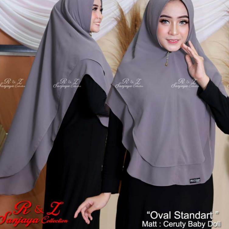 ➵ KHIMAR CERUTY 2 LAYER SABRINA JUMBO/HIJAB KHIMAR OVAL STANDAR/KERUDUNG KHIMAR INSTAN 2 LAYER SYARI