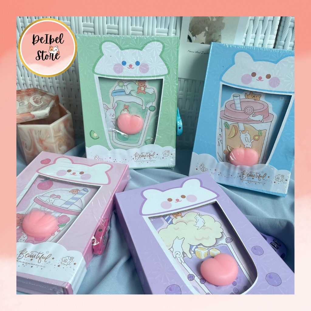 

Diary Gembok Boba Squishy Buku Bubble Tea Notebook Kunci Lucu Unik Estetik Aesthetic Full Color Kertas Anak