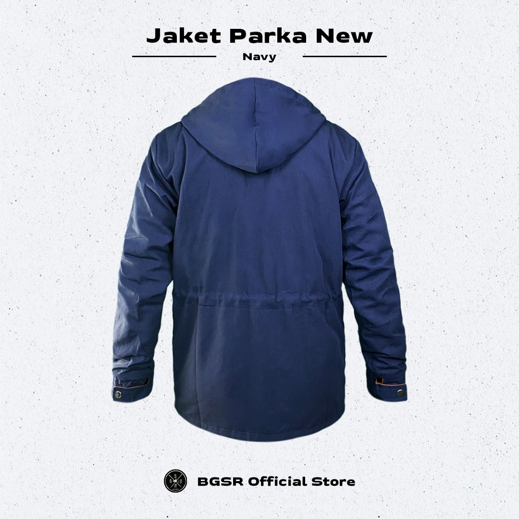 Jaket Parka Pria Hoodie Sleting Saku Dalam Canvas Suede Tebal Adem New