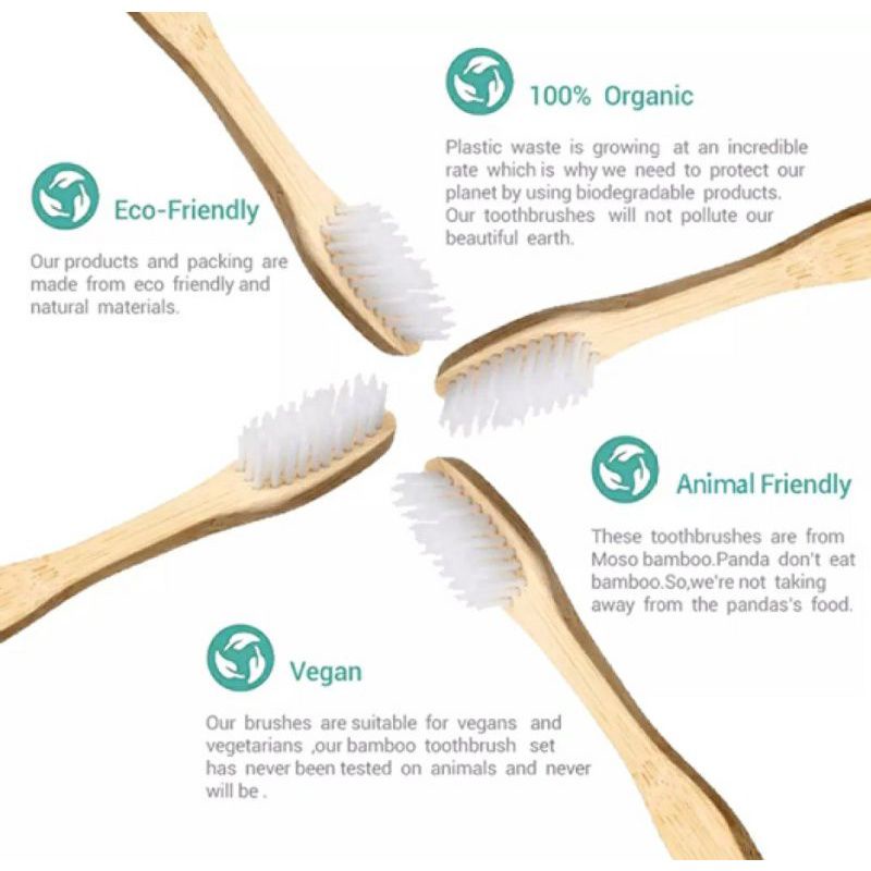 Sikat Gigi Bambu, Bamboo Toothbrush Soft Ramah Lingkungan