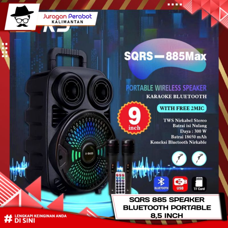 SQRS Speaker Bluetooth Portable 8,5 Inch / Speaker Bluetooth SQRS 885 / Speaker Bluetooth SQRS 815 F