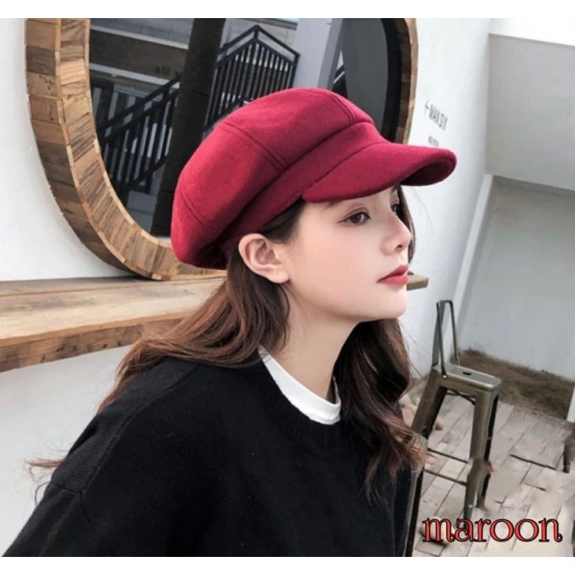 Trendy Topi Cap Apolo Polos Newsboy Dewasa Unisex Import Premium Topi Apolo Topi Kekinian Terbaru Simpel