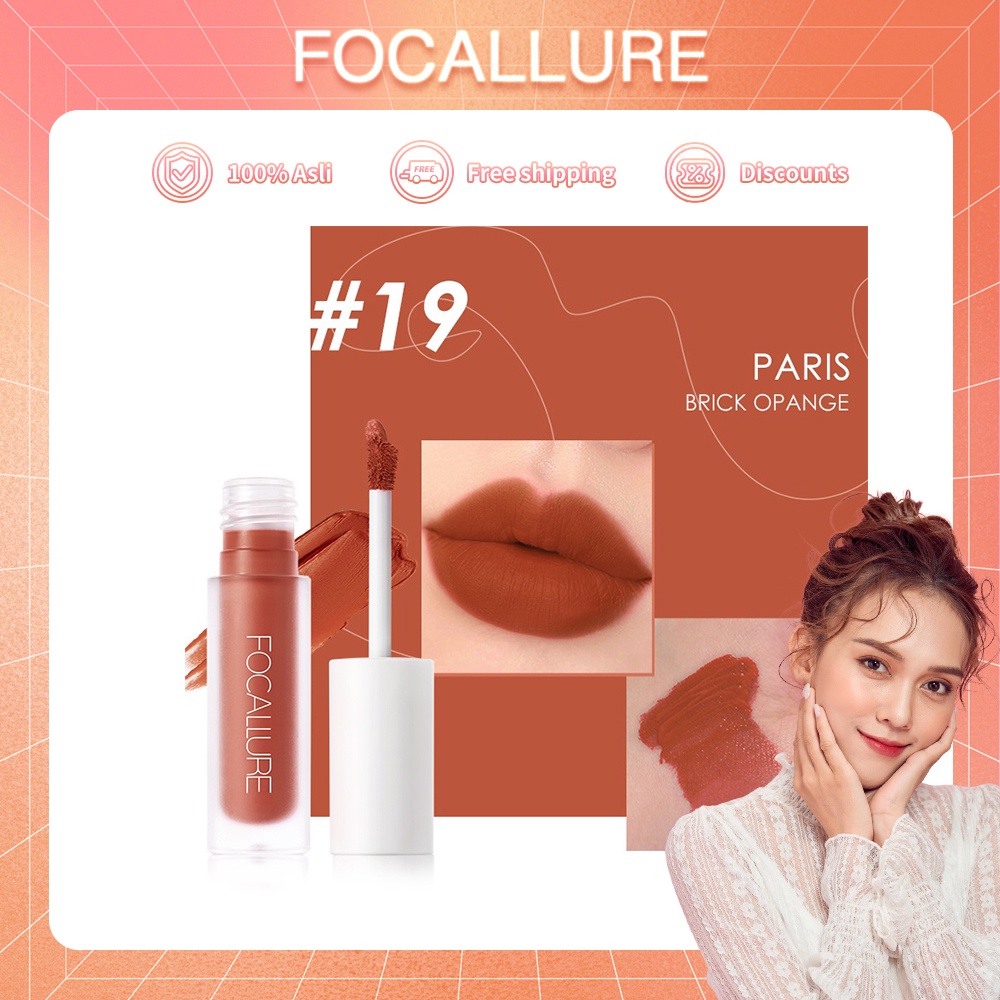 FOCALLURE Staymax Lip Gloss Tahan Air Lip Makeup Lasting Glossy Lipgloss Perawatan Bibir Pelembab Make Up Kosmetik Makeu