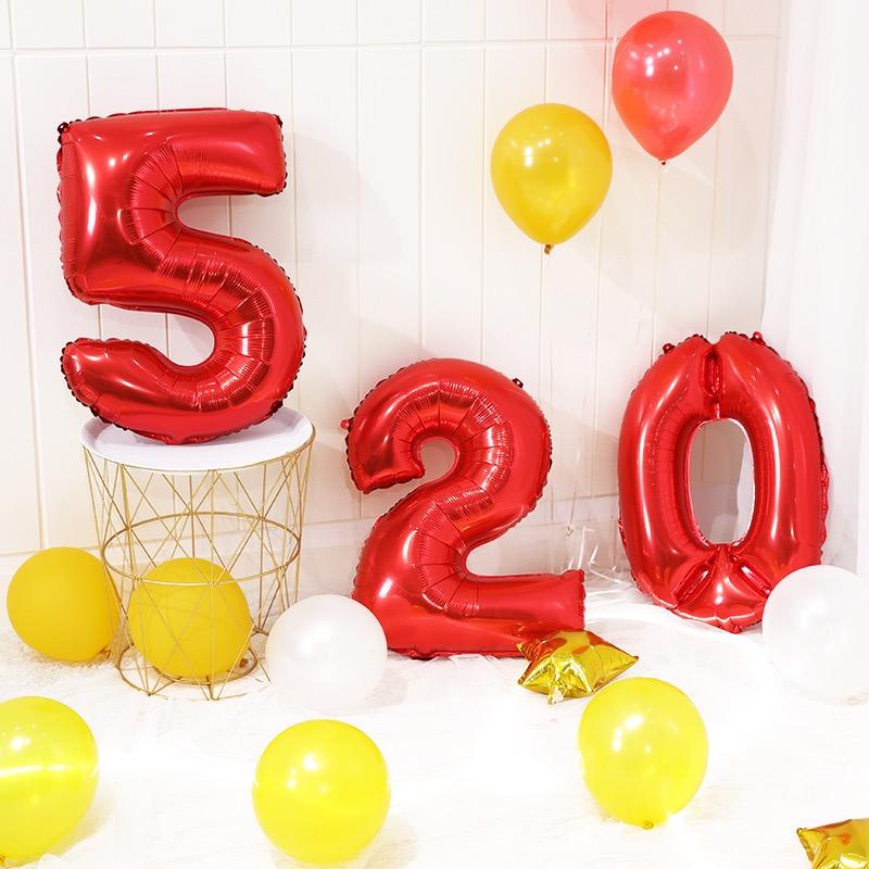 Balon Angka Ulang Tahun 32inch Merah Besar Aluminium Foil Balon Angka Digit Balon Party Wedding Anniversariesdekorasi