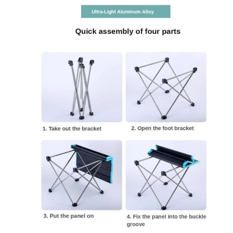 Meja Lipat Outdoor Portable Camping Piknik Aluminium Folding Table