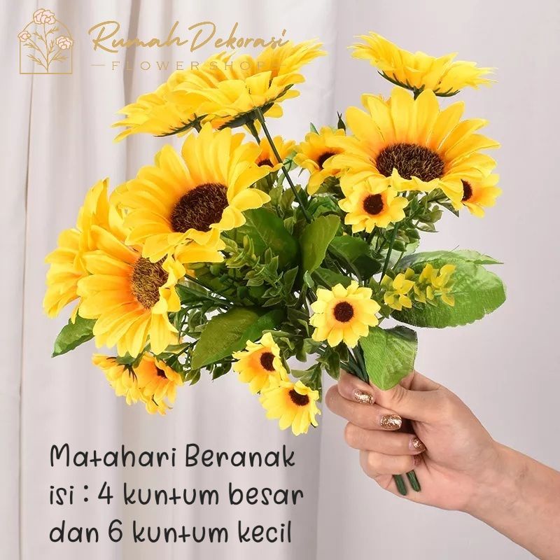 Bunga Matahari Besar / Tanaman Artificial Bunga Plastik / Sunflower [ Tanpa Pot ]