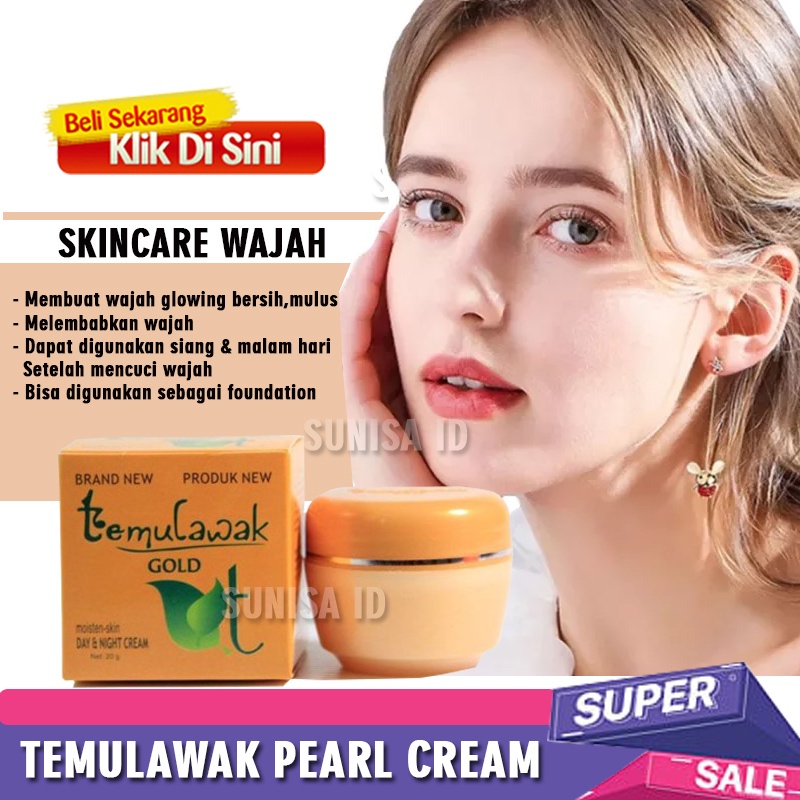 Skincare Temulawak gold Pearl Cream Skincare Krim Wajah Glowing dan Memutihkan Melembabkan Wajah Kri