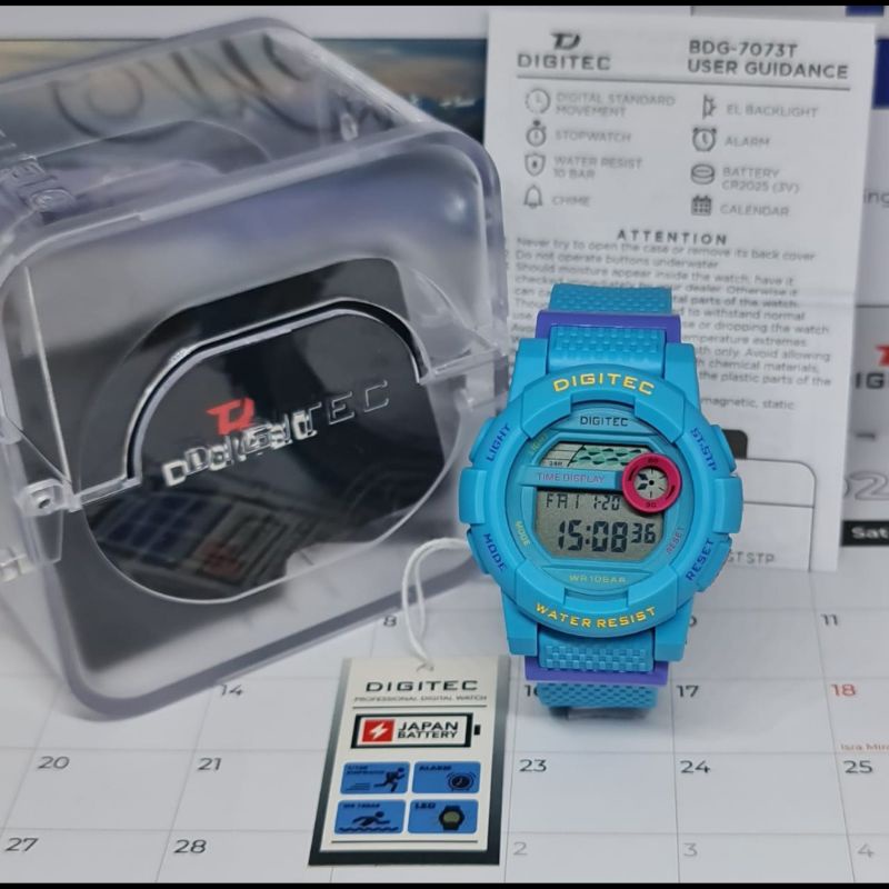 Jam Tangan Wanita Digital Digitec BDG 7073 Rubber Original Tahan Air