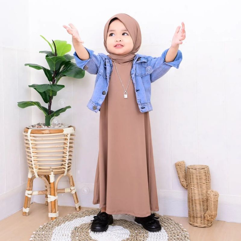 Inner Dress Anak Perempuan Inner Dress Kutung Tanpa Lengan Polos