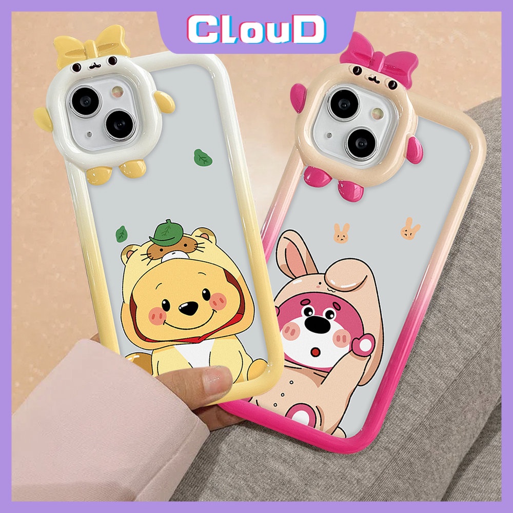 Samsung A14 A04 A50 A13 A73 A03s A04s A02s A12 A04E A32 A30s A33 A52 A53 A11 A21s A71 A50s A03 A51 A31 A52s A22 Beruang Strawberry Lucu Winnie The Pooh Soft Little Monster Lens Case